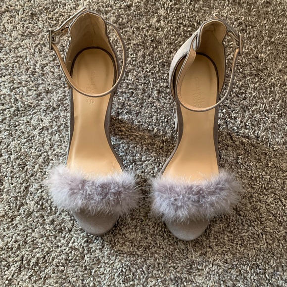 Charlotte Russe Shoes - Charlotte Russe Faux Fur Open Heels